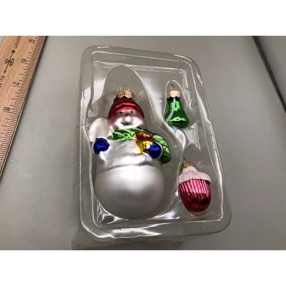 Glass Hand‎ blown Snowman Ornament